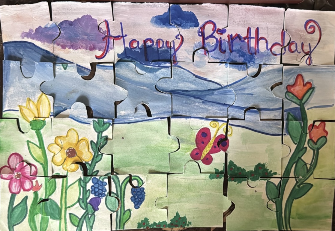 Birthday Blooms in Pieces